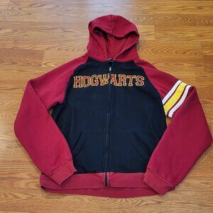Harry Potter Men’s Hoodie Hogwarts Embroidered Full Zip Medium Universal Studios